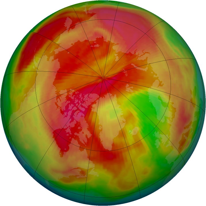 Arctic ozone map for 05 April 1980